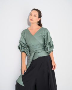 Swan Blouse | Muted Fern Green - XXL