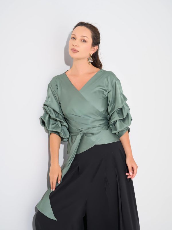 Swan Blouse | Muted Fern Green