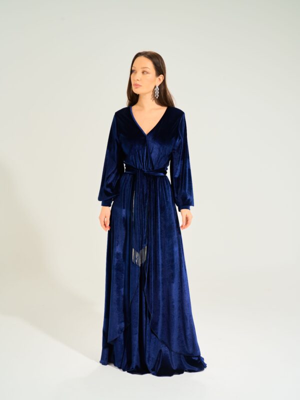 Jasmin Velvet Dress | Dark Blue