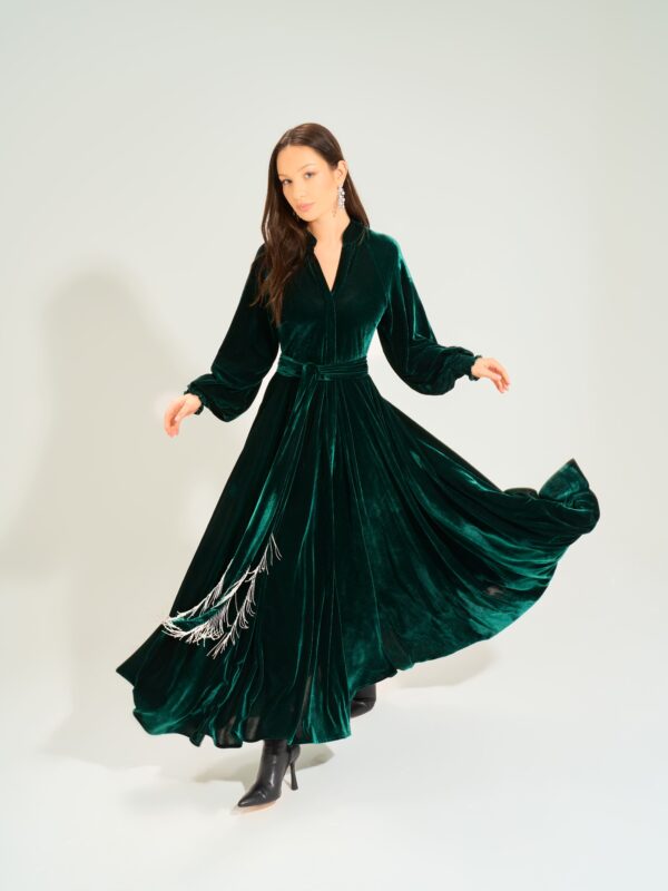 Aloura Velvet Dress | Dark Green