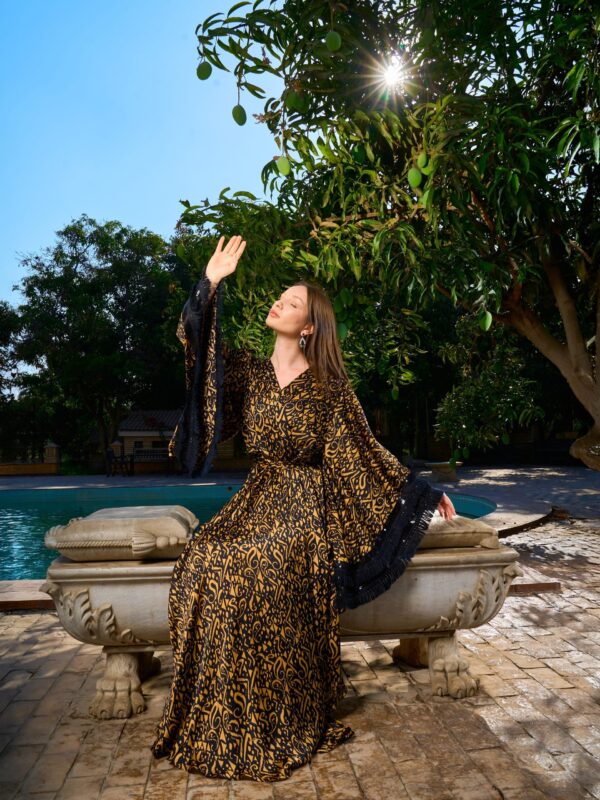 Gaia Silk Dress | Yellow / Black